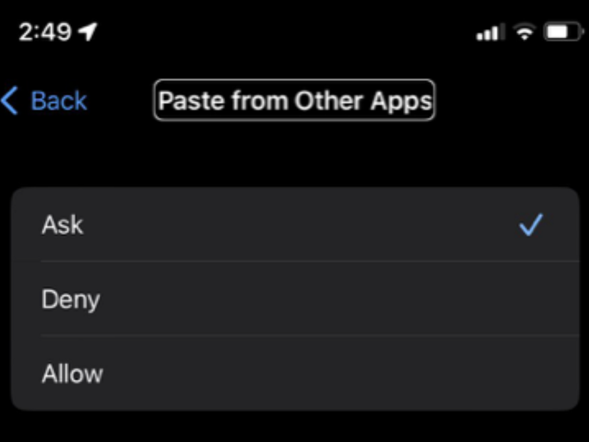 iOS 16.1 ajoute un réglage dédié pour le copiercoller entre Apps