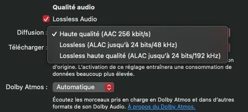 L'audio sans perte et le Dolby Atmos sont disponibles sur Apple Music