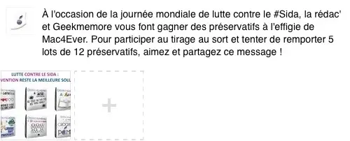 Journée de lutte contre le Sida : Mac4Ever et Geekmemore vous font gagner des préservatifs