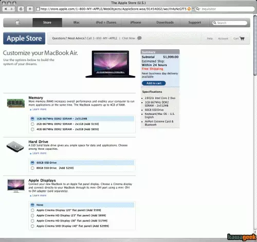 Le MacBook Air sur l'Apple Store à 1999$ ?