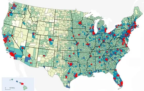 Les Apple Stores et la population