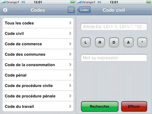 Mettez tous vos codes juridiques dans votre iPhone