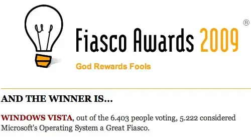 Fiasco Awards : premier prix pour Vista !