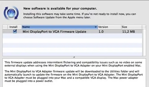 Mise à jour Mini  DisplayPort vers VGA chez Apple