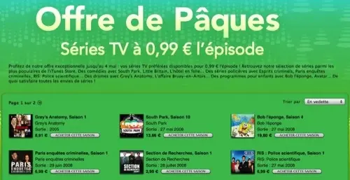 ITunes : les séries en promo pour Pâques