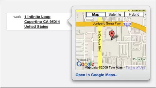 Mobile Me : le carnet d'adresses et Google Map