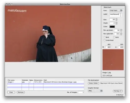 WatermarQue, un gratuit pour marquer vos images