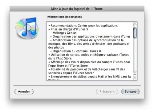 L'iPhone OS 3.1 est disponible au téléchargement