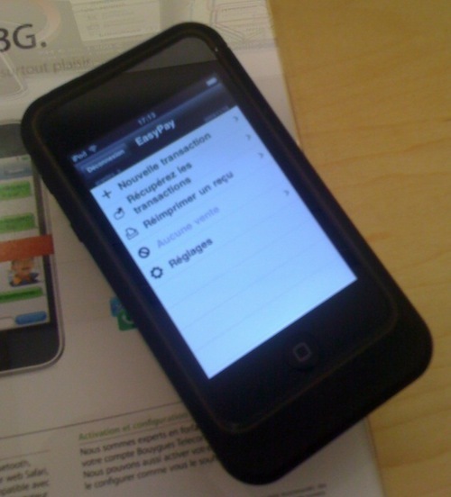 Les iPod touch terminaux de paiement de l'Apple Store en photo