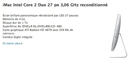 iMac 27" sur le refurb