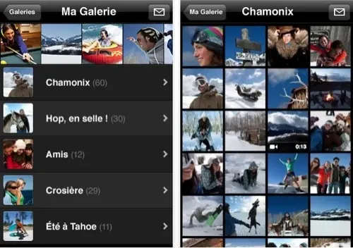 Apple : Galerie MobileMe pour iPhone et touch