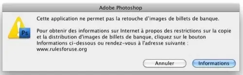 Photoshop et l'édition de billets de banque