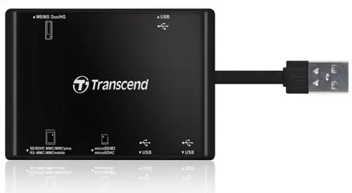 Un mini hub USB lecteur de cartes chez Transcend