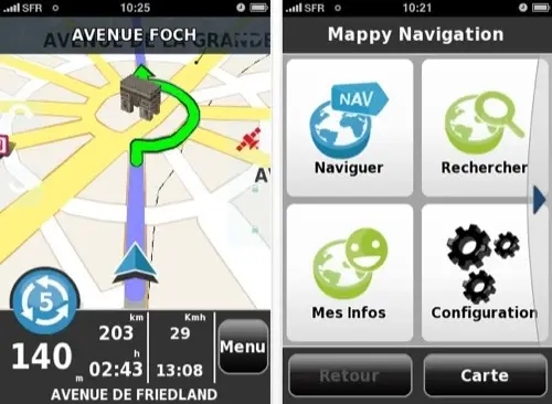 Mappy, nouveau venu des GPS sur iPhone