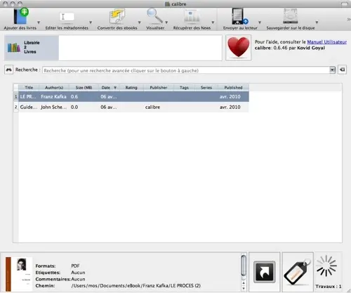 Calibre convertit les eBook pour l'iPad