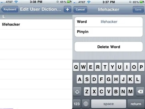 iPhone OS 4 : le dictionnaire personnalisable