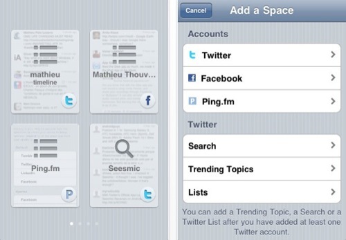 Seesmic : Twitter et Facebook ensemble sur votre iPhone