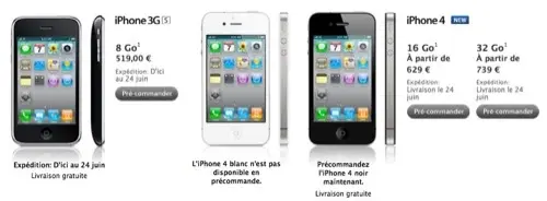 Les pré-commandes d'iPhone sur le site d'Apple