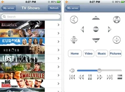 XBMoteC contrôle XBMC depuis votre iPhone ou iPod touch