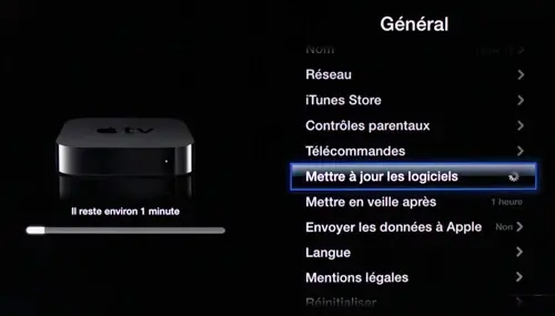 Mise à jour pour l'AppleTV