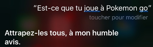 Siri blague désormais sur les Pokemon (Go)