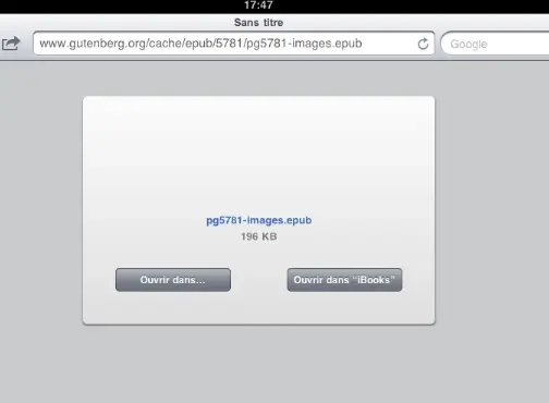 Les fichiers epub peuvent désormais s'ouvrir directement dans iBooks