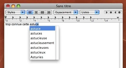 Astuce : quand Mac OS X vous suggère un mot