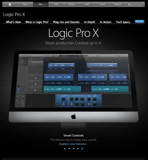 Logic Pro X s'expose sur le site d'Apple US