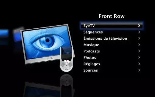 EyeTV dans FrontRow 2