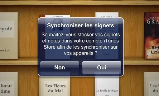 iBooks synchronise notes et signets