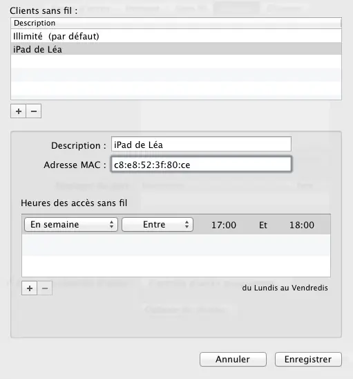 Limiter l'usage du WiFi de vos enfants avec une borne Apple