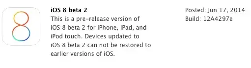 iOS 8 Beta 2 est disponible !