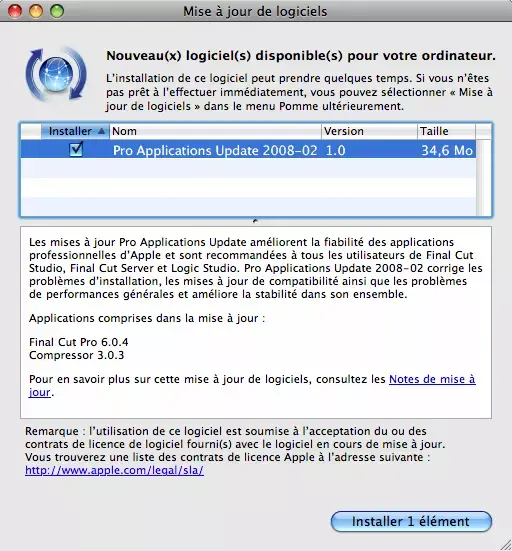 Apple : Pro Applications Update 2008-02