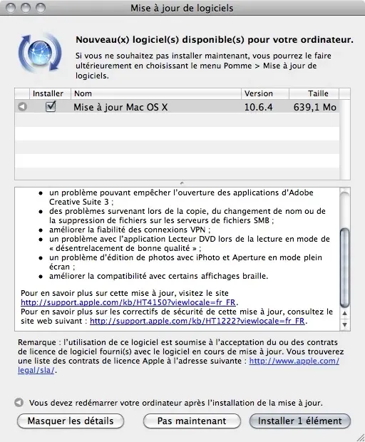 Mac OS X 10.6.4 est là