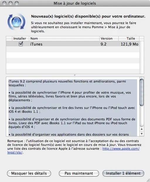 iTunes 9.2 à télécharger