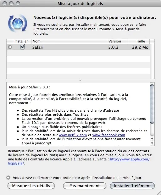 Safari 5.0.3 disponible