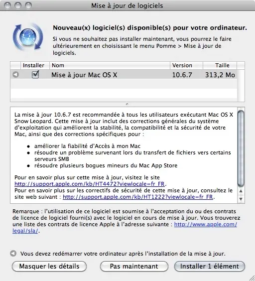 Mac OS X 10.6.7 disponible ! 