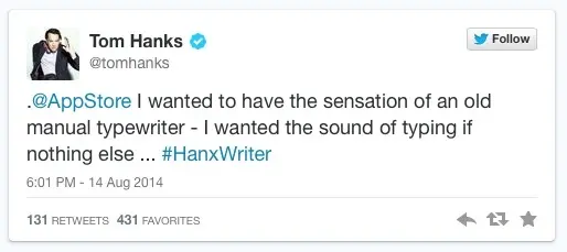 Tom Hanks parle de Hanx Writer, son App iOS