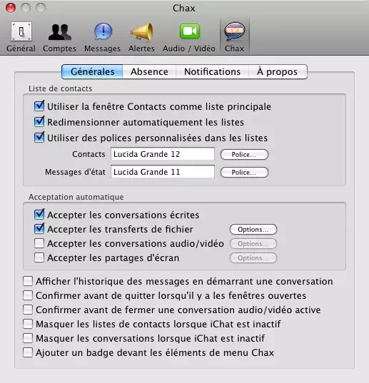 Chax, le meilleur ami d'iChat, mis à jour