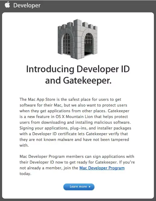 GateKeeper / Developer ID : Apple relance les développeurs