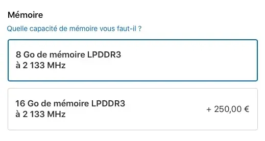 Apple : le tarif de l'option 16 Go de RAM du MacBook Pro 13" était une "erreur"