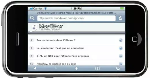 Safari dans le simulateur d'iPhone