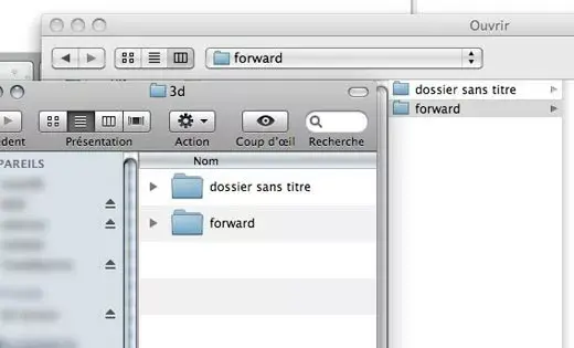 Astuce : le Finder depuis la boite d'ouverture