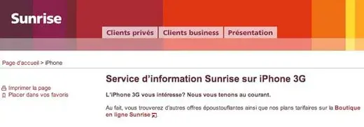 Suisse : l'iPhone également chez Sunrise ?