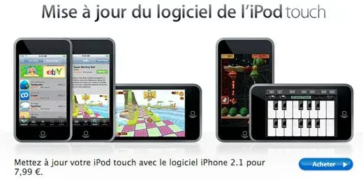 iPod Touch : téléchargez le firmware 2.1 (mais à quel prix ??)