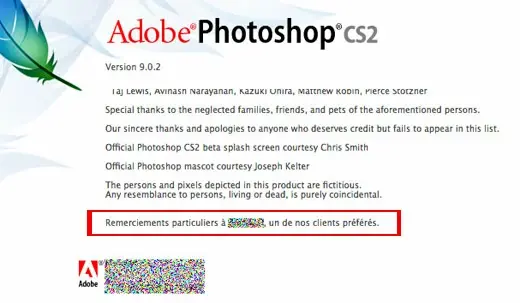 Quand Photoshop vous remercie personnellement