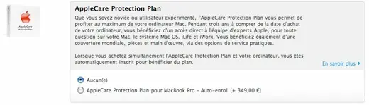 L'AppleCare des MacBook Pro coûte moins cher