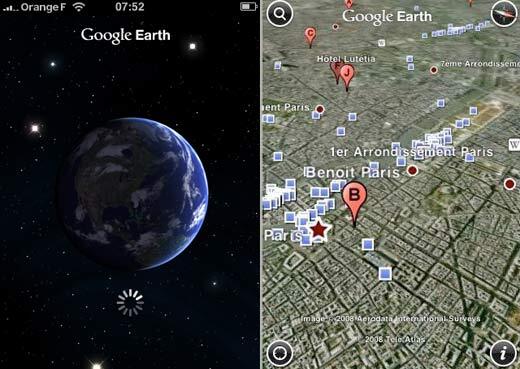 Google Earth disponible pour iPhone