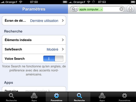 Google Mobile App et la recherche vocale, c'est fait !