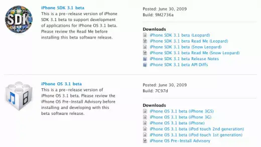 iPhone OS SDK 3.1 disponible !